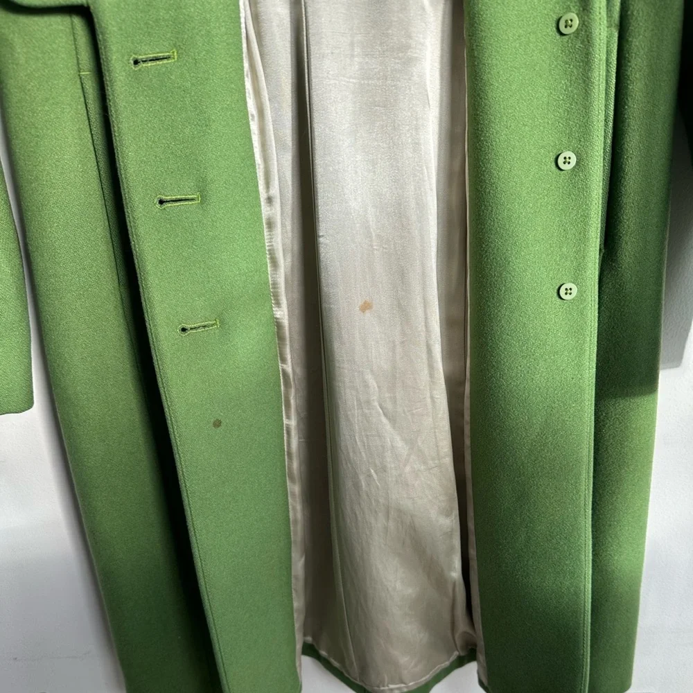 Vintage J. Crew Green 100% Wool Coat 2005 Women’s Size 4 - Picture 8 of 9